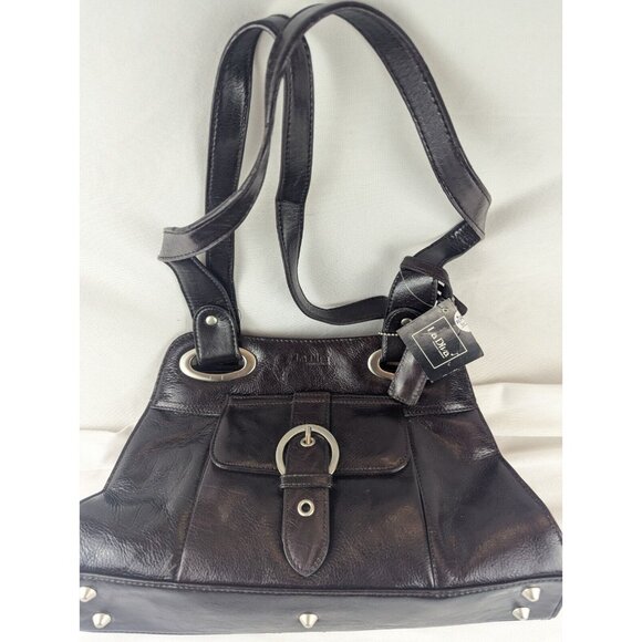 La‎ Diva Brown Leather Purse Handbag Medium Shoulder Bag NWT - Picture 3 of 16
